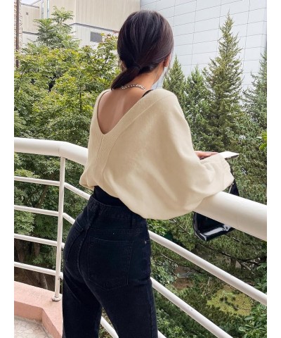 Women's Long Sleeve Open Front Knitted Crop Cardigan Sweater Shrug Apricot $17.10 Sweaters