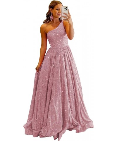 Sequin Prom Dresses for Women 2024 Long Ball Gown A-Line Spaghetti Formal Dresses CM142 A-dusty Rose $38.24 Dresses