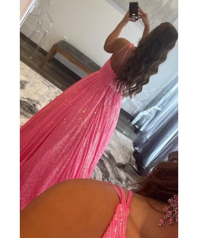 Sequin Prom Dresses for Women 2024 Long Ball Gown A-Line Spaghetti Formal Dresses CM142 A-dusty Rose $38.24 Dresses