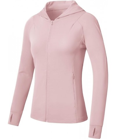 Women's Lightweight Workout Jacket Full Zip Athletic Jackets Slim Fit Running Track Jacket with Thumb Holes Pink $17.33 Jackets