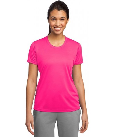 Women's Sport Performance Moisture Wicking Athletic T Shirt Neon Pink $12.74 Activewear