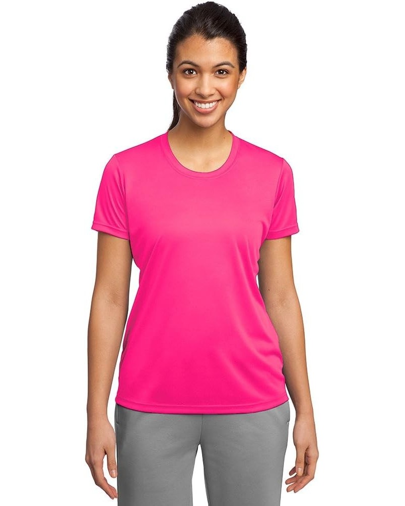 Women's Sport Performance Moisture Wicking Athletic T Shirt Neon Pink $12.74 Activewear