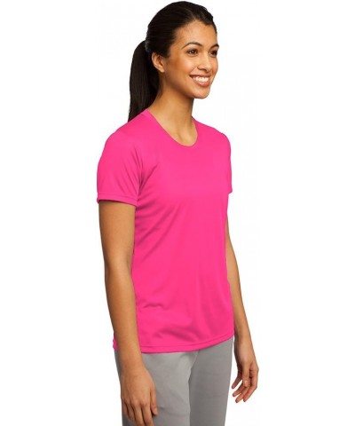 Women's Sport Performance Moisture Wicking Athletic T Shirt Neon Pink $12.74 Activewear