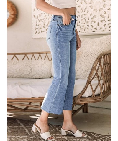 Women's Cropped Flared Jeans Bootcut Stretchy Bell Bottom Denim Pants Iceland Blue $18.29 Jeans