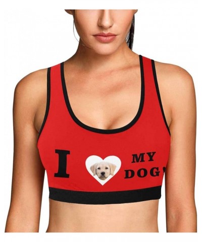 Custom Boyfriend Face Photo Lips Kiss Women's Sports Bra Multi7 $8.61 Lingerie