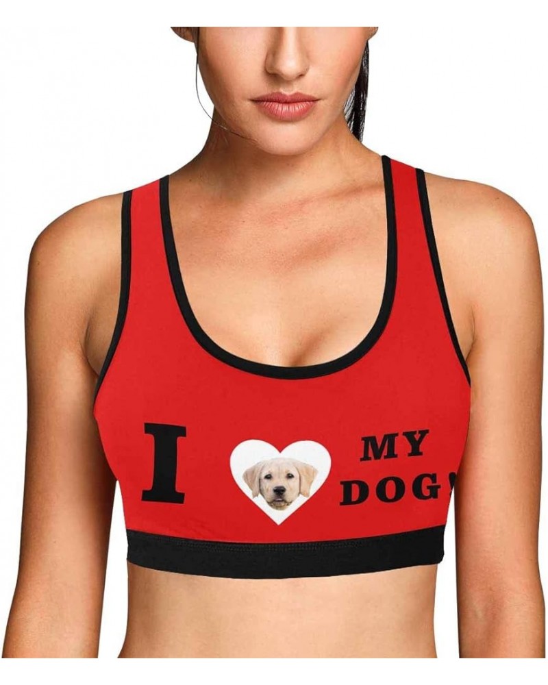 Custom Boyfriend Face Photo Lips Kiss Women's Sports Bra Multi7 $8.61 Lingerie