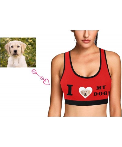 Custom Boyfriend Face Photo Lips Kiss Women's Sports Bra Multi7 $8.61 Lingerie