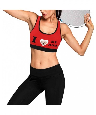 Custom Boyfriend Face Photo Lips Kiss Women's Sports Bra Multi7 $8.61 Lingerie