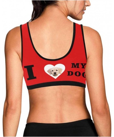 Custom Boyfriend Face Photo Lips Kiss Women's Sports Bra Multi7 $8.61 Lingerie