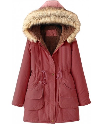 Plus Size Winter Coats for Women Thicken Warm Fleece Hooded Puffer Down Faux Fur Parka Jacket Coats with Fur Hood Winter Coat...