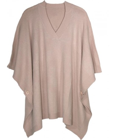 Women's ExtraSoft Fine Knit Pullover Poncho. Sleeveless, Open Sides. V Neck Easy On and Off. Mauve (Petite) $17.60 Sweaters