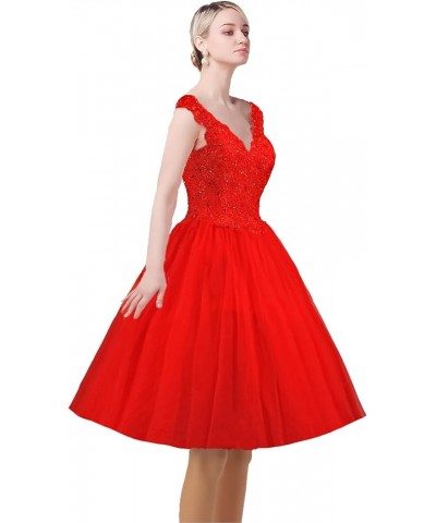 Quinceanera Dresses Lace Prom Ball Gown Sweet 16 Princess Dresses Short-red $52.00 Dresses