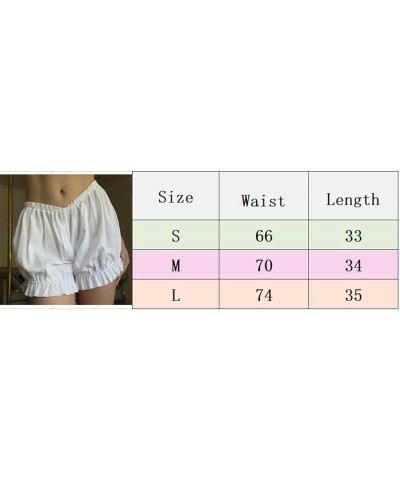 Women Layered Lace Shorts Elastic Waist Ruffle Trim Bloomer Shorts Y2k Cute Fairy Pettipants Going Out Culotte H-white Shorts...