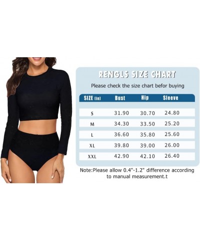 Womens Two Piece Rash Guard Swimsuit Long Sleeve Sun Protection Surfing Swimwear-1 Z-pink Green $16.19 Swimsuits