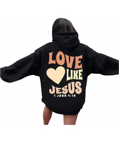 Women's Christian Hoodies Jesus Faith Oversized Sweatshirts Women Men Jesus Loves You Pullover Tops Streetwear Y2K Clothes A3...