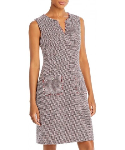 Women's Tweed Shift Dress with Pockets Tomato Multi $35.22 Dresses