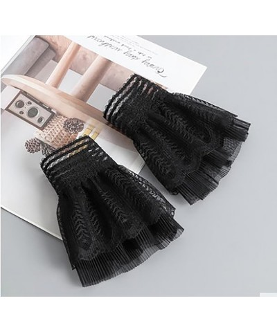 Wrist Cuffs Hand Sleeves Detachable for Sweater Blouse Coat, Clothing Accessories for Women Ladies Teens Willowleaves-black $...