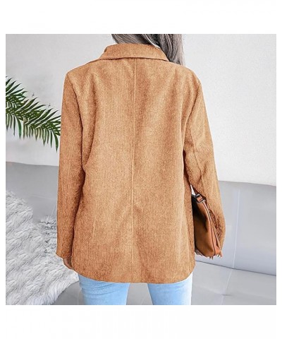 Womens Casual Corduroy Blazers Long Sleeve Open Front Button Boyfriend Work Office Jackets Blazer 2023 Fall Blazer 01khaki $1...