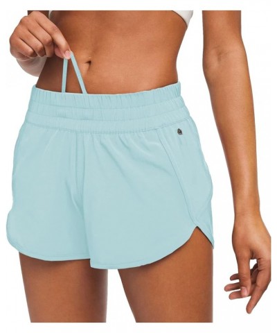 4" Athletic Shorts for Women with Liner 2 in 1 Running Shorts Quick Dry Zipper Pocket Gym Workout Shorts 4 inch Light Blue $1...