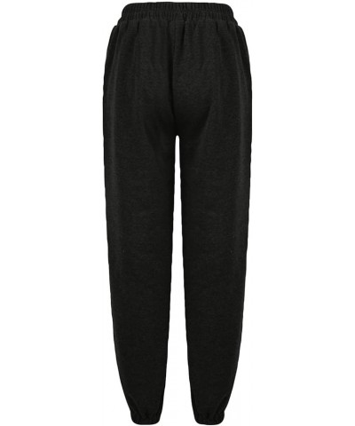 Women Sweatpants with Pockets Casual Athletic Straight Cargo Pants Running Basic High Waisted Ladies Fall Sweatpant D-black $...