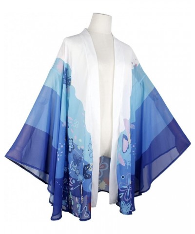 Women Anime Kimono Robe Cloak Beach Cover Up Halloween Cosplay Chiffon Cardigan Tops Blue $14.99 Swimsuits