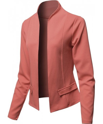 Women's Solid Classic Lightweight Shrug Blazer Jacket - Made in USA Aawbzl0005 Dusty Pink $18.61 Blazers