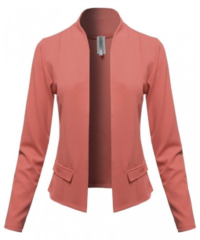 Women's Solid Classic Lightweight Shrug Blazer Jacket - Made in USA Aawbzl0005 Dusty Pink $18.61 Blazers