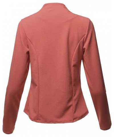 Women's Solid Classic Lightweight Shrug Blazer Jacket - Made in USA Aawbzl0005 Dusty Pink $18.61 Blazers