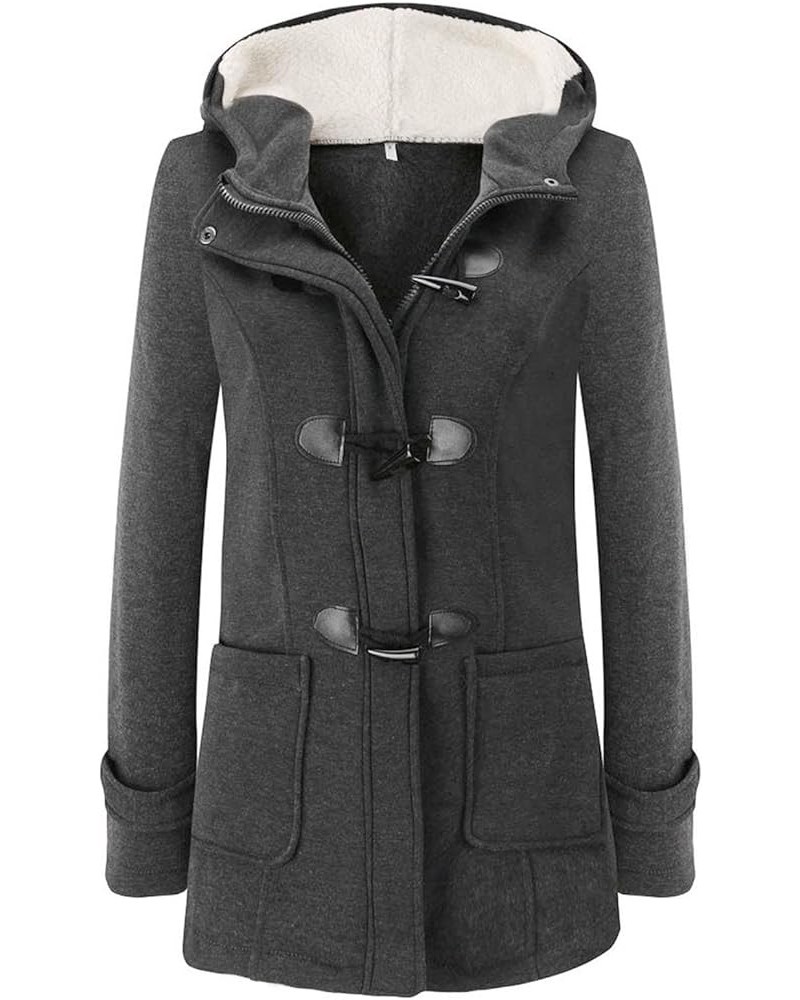 Winter Coats for Women 2023 Warm Lightweight Fleece Plush Zipper Hooded Jacket Comfy Wool Coats with Pockets 002-dark Gray $1...