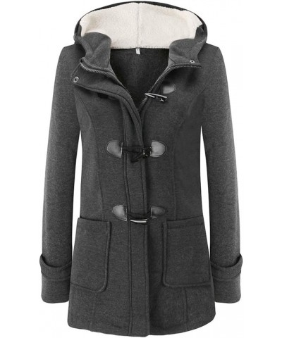 Winter Coats for Women 2023 Warm Lightweight Fleece Plush Zipper Hooded Jacket Comfy Wool Coats with Pockets 002-dark Gray $1...