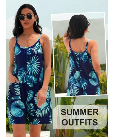 Casual Rompers for Women Summer 2024 Sleeveless Adjustable Strap Shorts Jumpsuits Stretchy Romper with Pockets Orange $14.99 ...