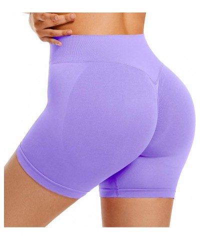 Workout Shorts for Women,Srunch Booty Shorts,High Waist Tummy Control for Gym/Yoga/Workout Tomatopurple $9.68 Activewear