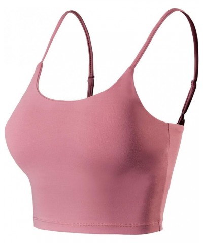 Women's Sports Bra – Seamless Padded Built-in Bra Adjustable Strap Removable Pads Workout Running Yoga Tank Top Mauve $10.73 ...