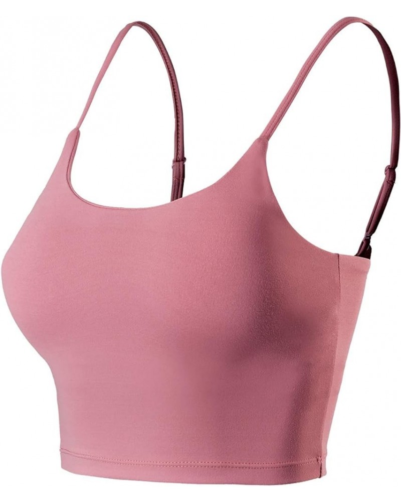 Women's Sports Bra – Seamless Padded Built-in Bra Adjustable Strap Removable Pads Workout Running Yoga Tank Top Mauve $10.73 ...