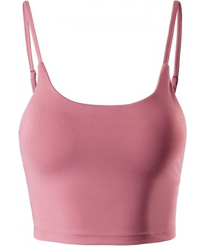 Women's Sports Bra – Seamless Padded Built-in Bra Adjustable Strap Removable Pads Workout Running Yoga Tank Top Mauve $10.73 ...