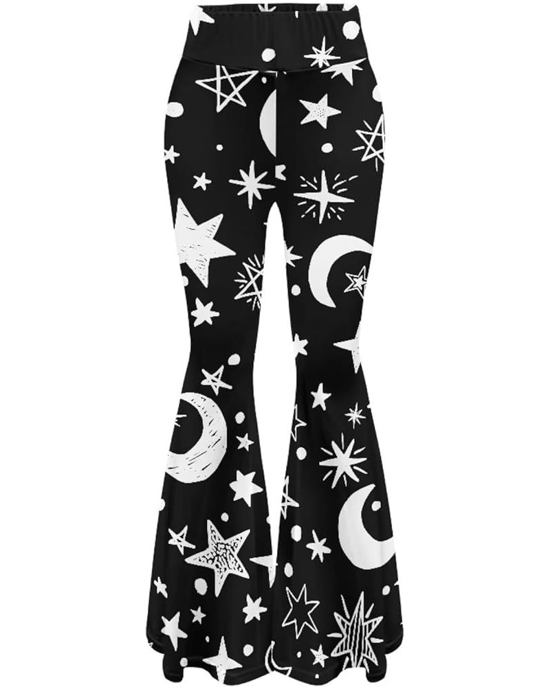 Flare Yoga Pants for Women High Waisted Bell Bottoms Plus Size Stretchy Soft Comfy Gym Leggings Moon Starry $9.87 Leggings