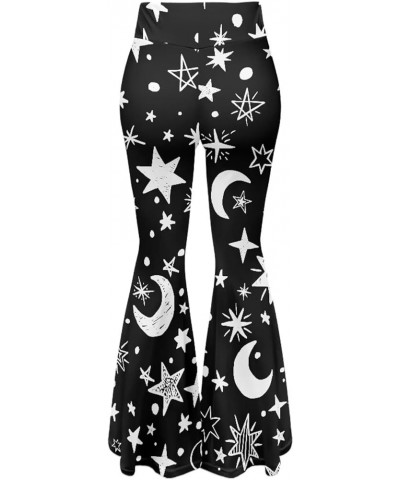 Flare Yoga Pants for Women High Waisted Bell Bottoms Plus Size Stretchy Soft Comfy Gym Leggings Moon Starry $9.87 Leggings