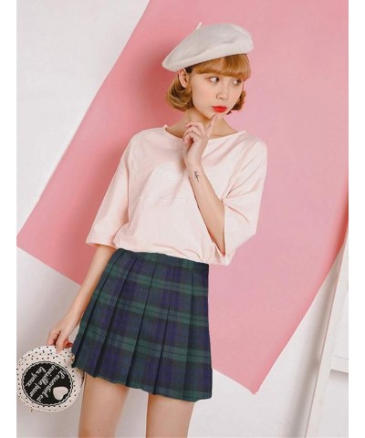 Women's High Waist Pleated Cosplay Cheer Skirt Mini School Tennis Skirts Thanksgiving Day Christmas Skirt Plaid 31 $10.25 Skirts