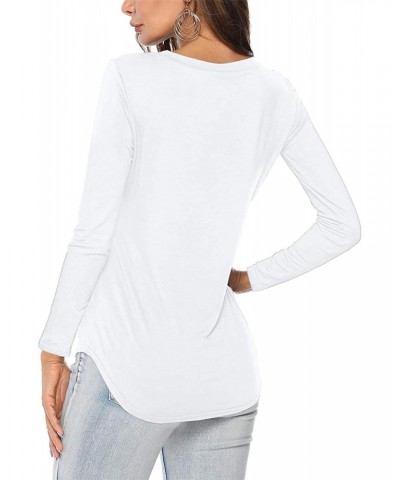 Womens V Neck Shirts Casual Long Sleeve Summer Tees Tops (White,XL) $11.07 T-Shirts