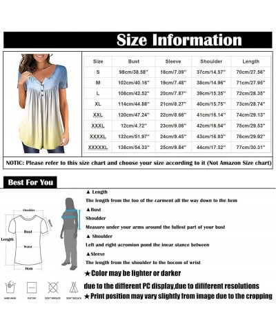 Womens Tops Short Sleeve Henley Buttons V-Neck Clothes Basic Graphic Shirts Blouses Pleated Tunics Going Out Clothe 010- Pink...