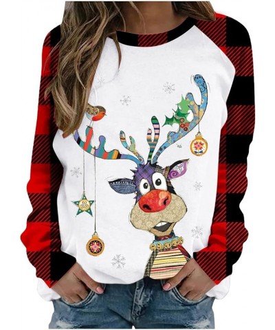 Ugly Christmas Sweaters For Women,Long Sleeve Shirts Fashion Casual Cute Blouse Plus Size Tops Crewneck Sweatshirts D Red $10...