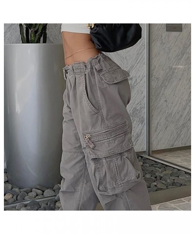 High Rise Boyfriend Jeans for Women Y2K Baggy Straight Wide Leg Cargo Jeans Denim Pants Streetwear with Pockets Z Grey $16.77...