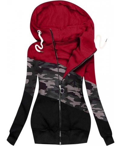 Women's Jackets,Womens Windbreaker Plus Size Lightweight Long Hoodie Zipper Slim Fit Plus Size for Women Jacket A5 Red $20.16...