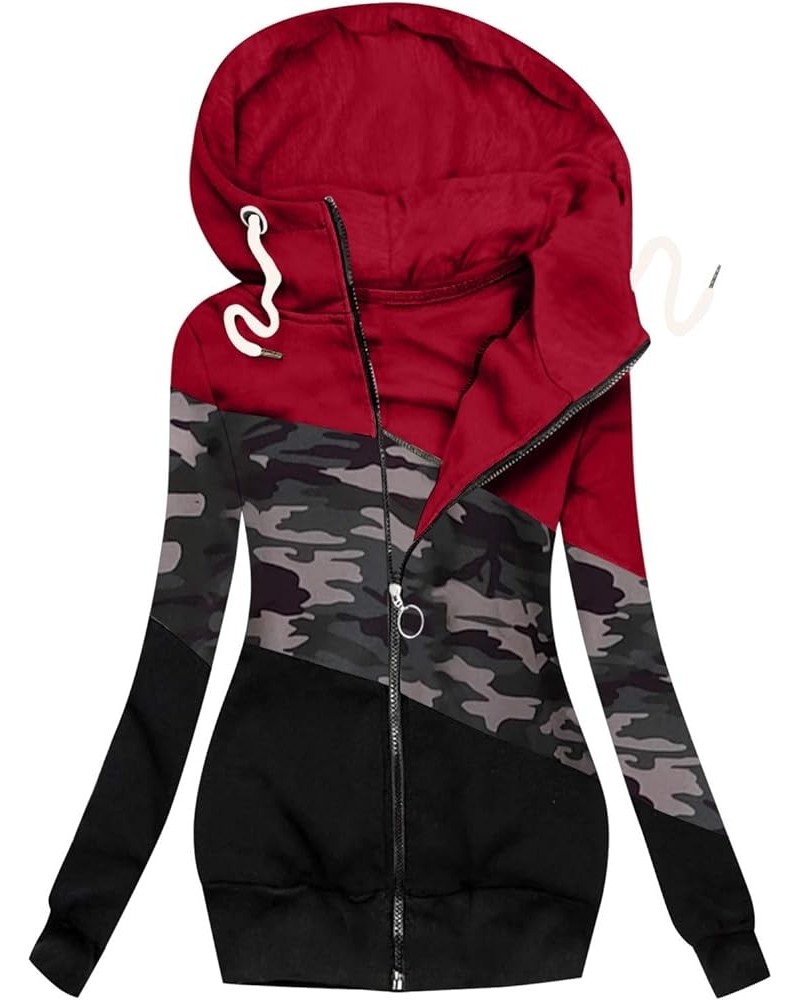 Women's Jackets,Womens Windbreaker Plus Size Lightweight Long Hoodie Zipper Slim Fit Plus Size for Women Jacket A5 Red $20.16...