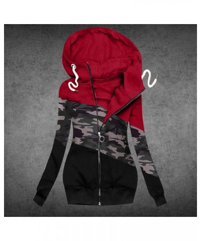 Women's Jackets,Womens Windbreaker Plus Size Lightweight Long Hoodie Zipper Slim Fit Plus Size for Women Jacket A5 Red $20.16...