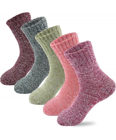 Womens Winter Socks Gift Box Free Size Thick Wool Socks Soft Warm Casual Socks for Women Socks Christmas Socks 5 Pairs Multic...