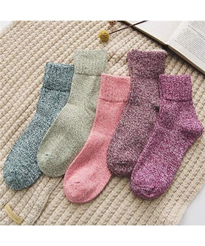 Womens Winter Socks Gift Box Free Size Thick Wool Socks Soft Warm Casual Socks for Women Socks Christmas Socks 5 Pairs Multic...