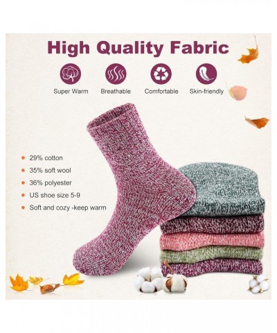 Womens Winter Socks Gift Box Free Size Thick Wool Socks Soft Warm Casual Socks for Women Socks Christmas Socks 5 Pairs Multic...