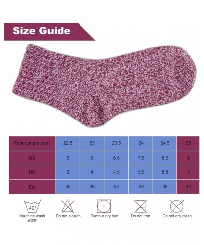 Womens Winter Socks Gift Box Free Size Thick Wool Socks Soft Warm Casual Socks for Women Socks Christmas Socks 5 Pairs Multic...