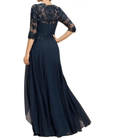 Mother of The Bride Dresses Lace 3/4 Sleeve Formal Evening Dress Long Beaded Wedding Guest Dresses for Women Ruffle Dark Turq...